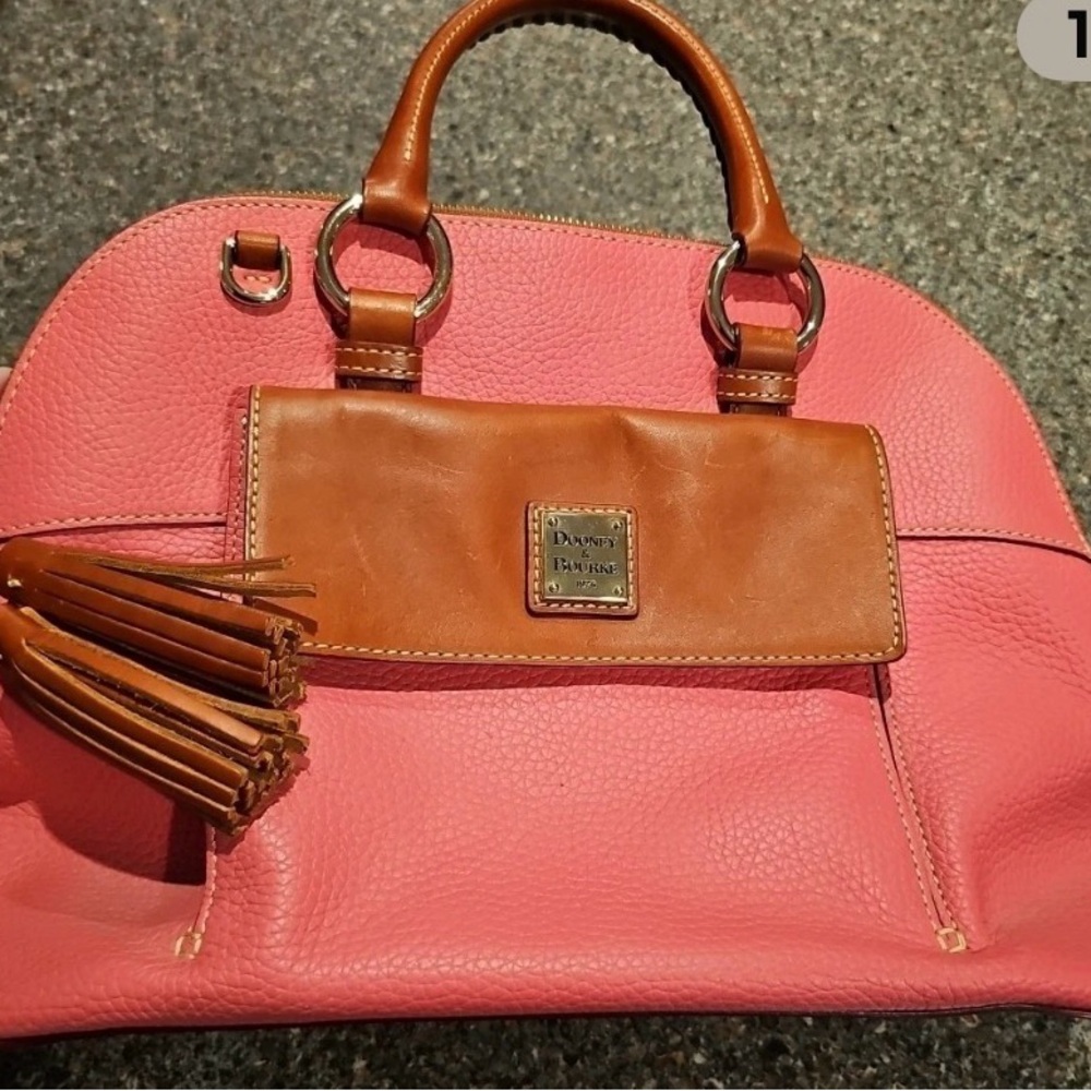 Dooney & Bourke Pink and Brown Audrey Satchel hard to find